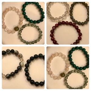 Genuine gemstone stretch bracelets